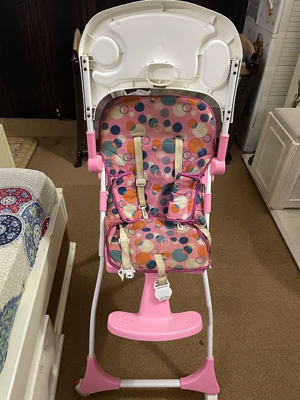 Baby High Chair Adjustable Baby Highchair with Table and Wheel 4