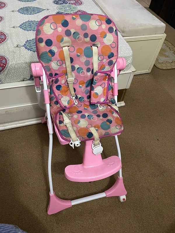 Baby High Chair Adjustable Baby Highchair with Table and Wheel 5