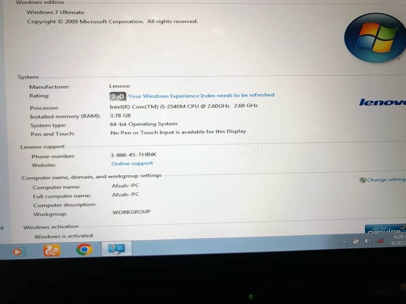 Lenovo Thinkpad x220 i5 2nd Gen 4GB / 320GB 4