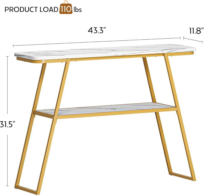 Entryway Console Table for Living Room,Wood & Metal Frame, Side table 4