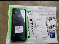 infinix Hot 11 play 4 64 with box charger condition 10 by 10