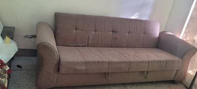 A molty foam sofa cumbed slightly use