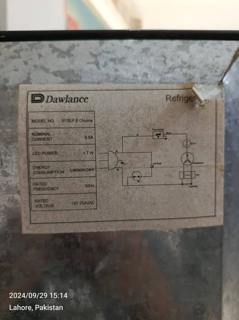 Dawlance fridge Chrome LArge size (0306=4462/443) leevvel seett 7