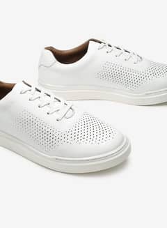 Hush Puppies Men's Leather Low Top Sneaker White