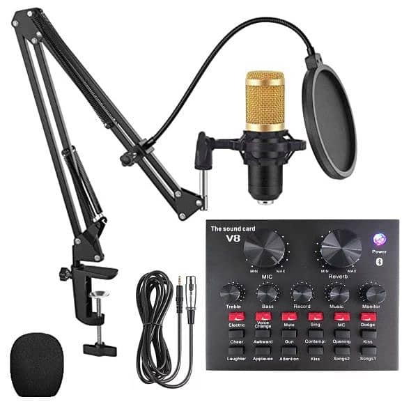 microphone set and singing live sound card 3