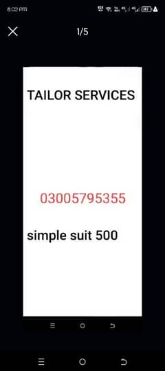 ladies tailor services 500/ suit