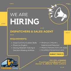 Dispatcher and Sales person Required Lahore