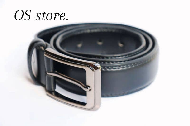 Black original cow leather premium belt for formal or casual wear 2