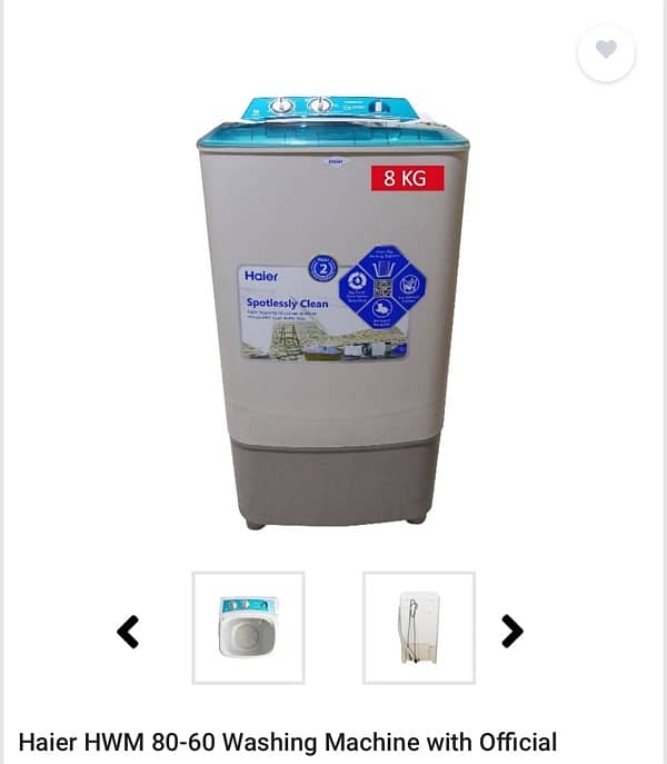 New Haier washing machine 8kg HWM80-60 0