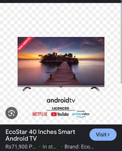 Eco star CX-40U871 A+  40 Inch Android Smart LED TV