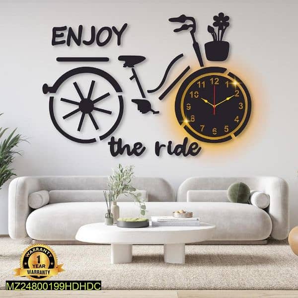 Bicycle design Laminated wall clock with Backlight 2