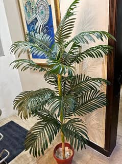 Artificial Ariga palm plant  5 feet almost brand new condition