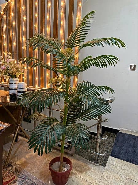 Artificial Ariga palm plant  5 feet almost brand new condition 1