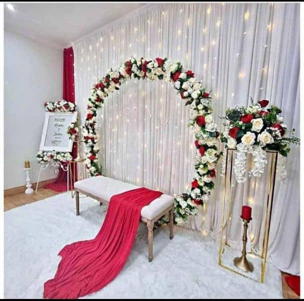 Stage decoration,  fresh & artificial flower, Wedding mehdi , mayyon 3