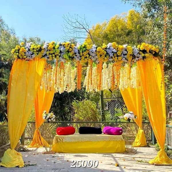 Stage decoration,  fresh & artificial flower, Wedding mehdi , mayyon 13