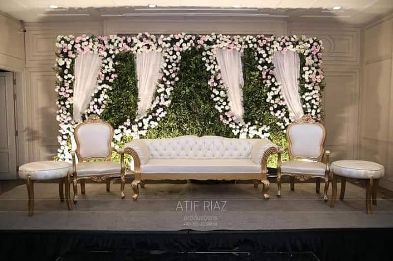 Stage decoration,  fresh & artificial flower, Wedding mehdi , mayyon 14