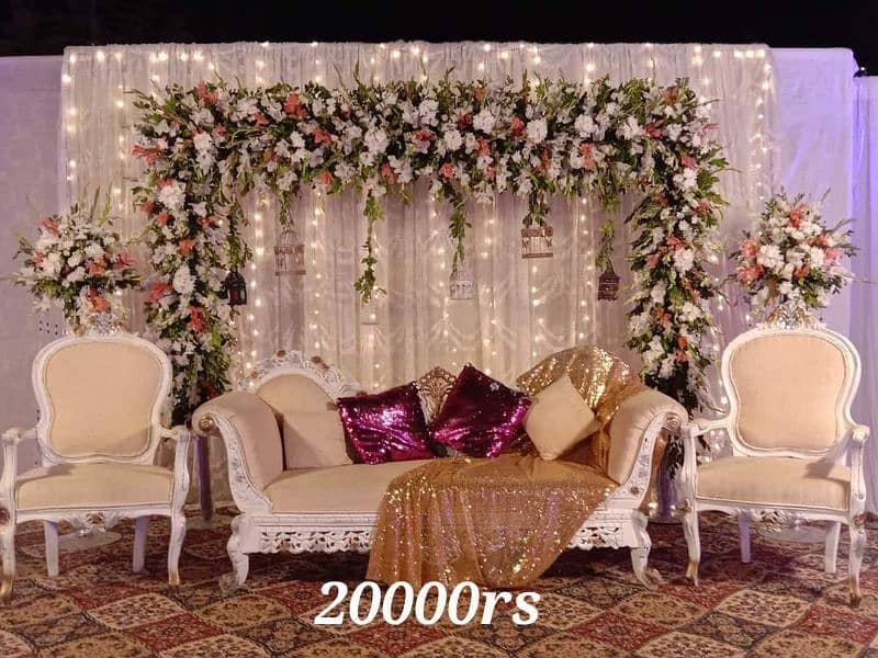 Stage decoration,  fresh & artificial flower, Wedding mehdi , mayyon 16