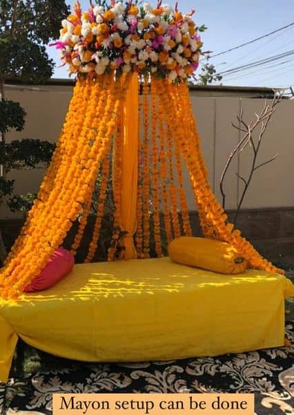 Stage decoration,  fresh & artificial flower, Wedding mehdi , mayyon 19