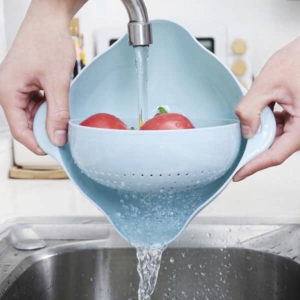 usefull bowl for kitchen double-layer vegetable washing bowl 0