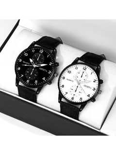 2 Set Couple Fashion Casual Ladies Simple Dial Quartz Wrist watches 0