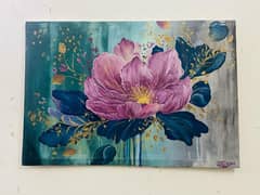 floral acrylic canvas painting