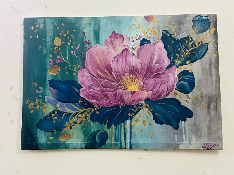 floral acrylic canvas painting 2