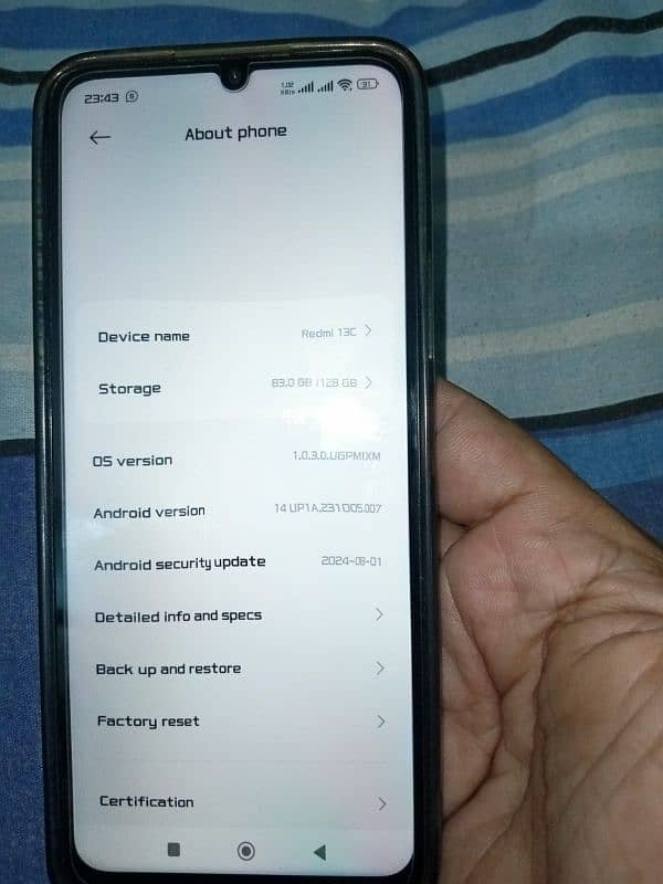 Redmi 13c 3 months used in (warranty) 8