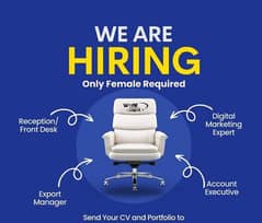 Requried 4 Female Office work 4 possition available 03173105726SEND Cv