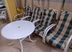 Garden pvc chairs with table