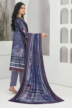 3 PC's woman's unstitched fancy suit All Pakistan delivery