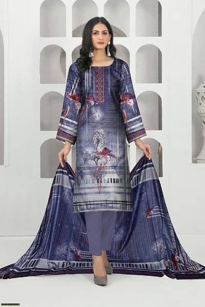 3 PC's woman's unstitched fancy suit All Pakistan delivery 1