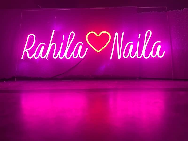 Neon Lights|Neon Sign|Couple Name|Wedding Sign|Love Sign| Sign Board 0