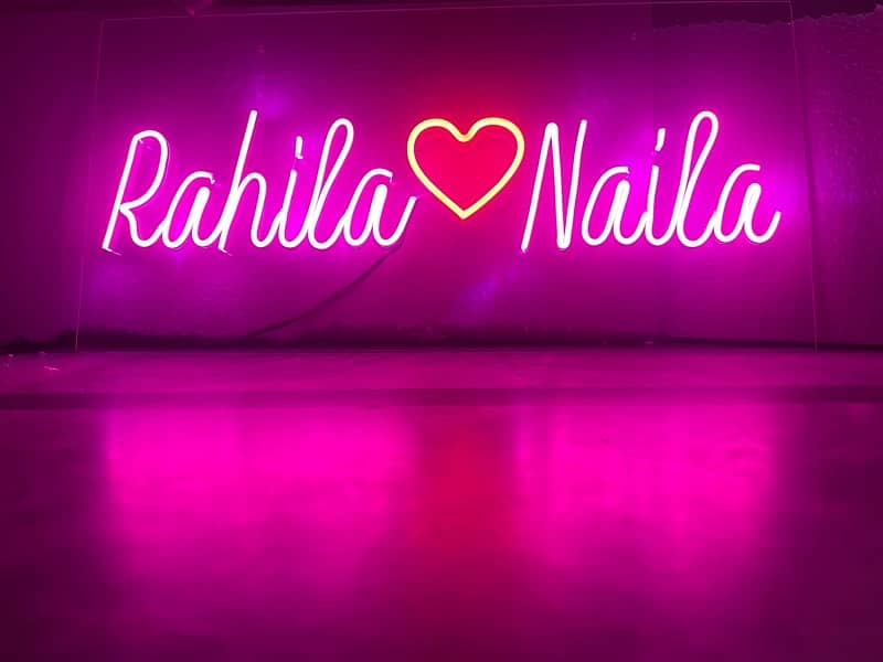 Neon Lights|Neon Sign|Couple Name|Wedding Sign|Love Sign| Sign Board 2