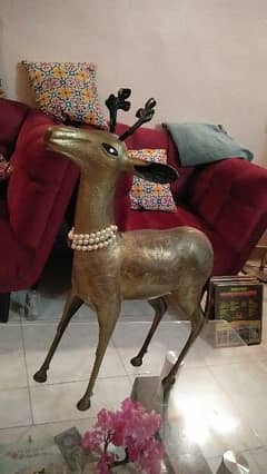 copper made deer statue