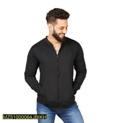 1 Pc Man's stitched Fleece Plain bomber jacket