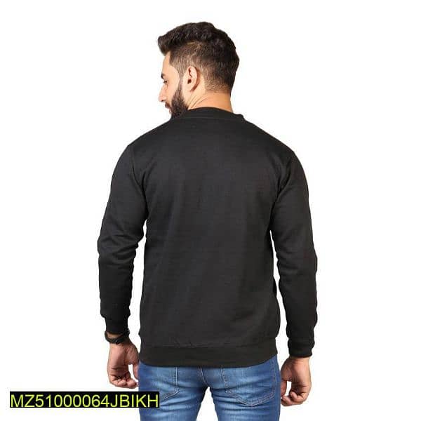 1 Pc Man's stitched Fleece Plain bomber jacket 1