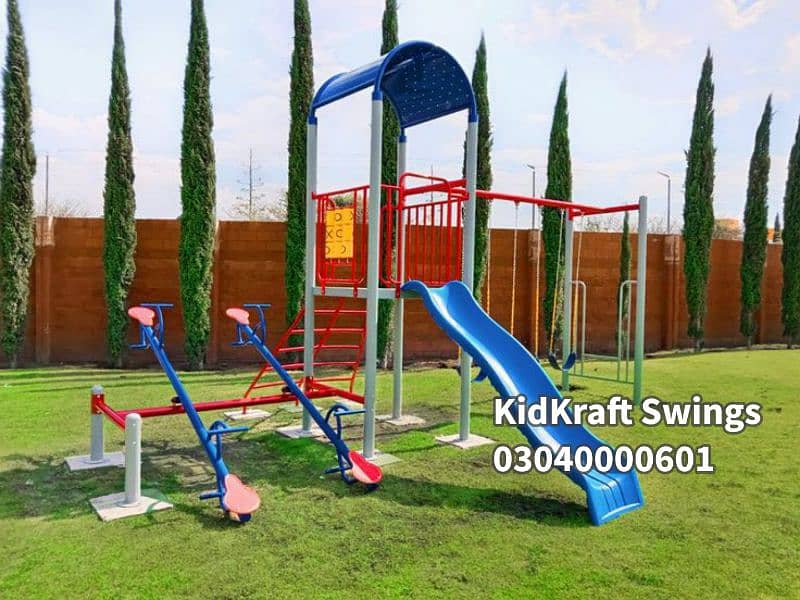 Indoor Swings, Outdoor Swings, Slides, Seesaw, Monkey bar,Merrygoround 4