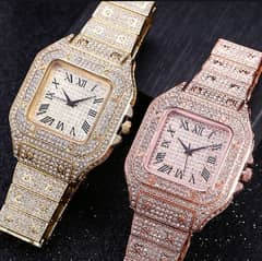 Luxury Hip Hop Men's iced out  Men's Square Dial Digital Watch