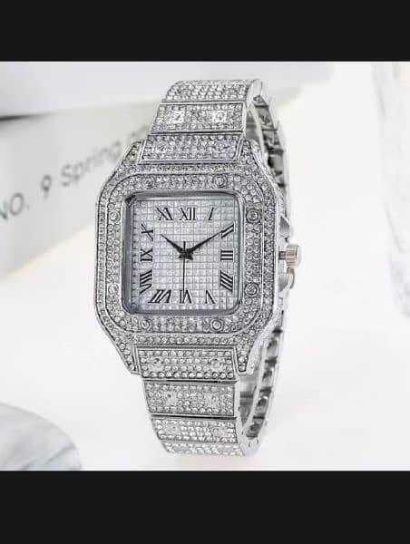 Luxury Hip Hop Men's iced out  Men's Square Dial Digital Watch 1