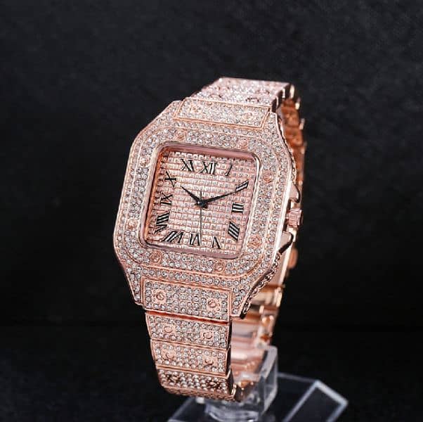 Luxury Hip Hop Men's iced out  Men's Square Dial Digital Watch 3