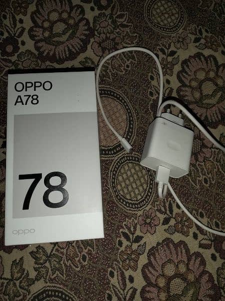 oppo A78 for sale black cloure daba Sath ha charge original 2