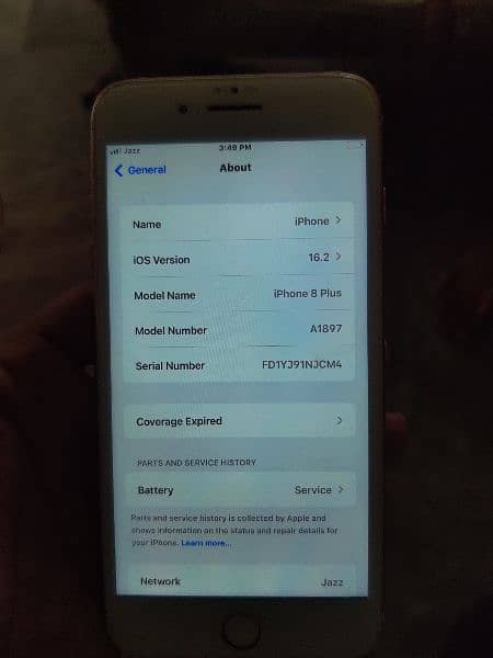 iphone 8 plus 64 GB PTA proved   10/10.   battery health. service 2