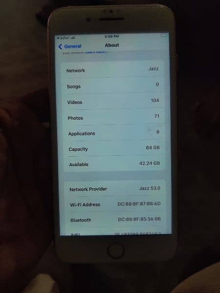 iphone 8 plus 64 GB PTA proved   10/10.   battery health. service 3