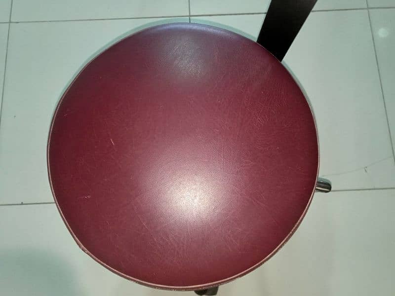 Imported Leather Hydraulic Stool Chair With Back Rest. 2