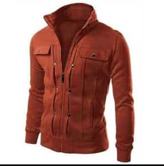 1 Pc Men Mexican Plain Fleece Jacket Maroon