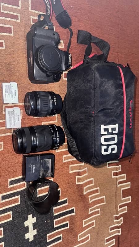 Canon 700D + 55-250mm Lense + 2 battary + Charger + Bag 2