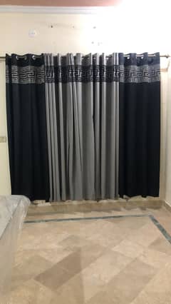 Velvet Curtains | Black & Grey Comination Luxury Curtains