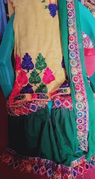 colourfull with embroidery mehndi dress 2