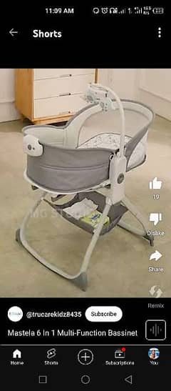 Mastela 6In1 Deluxe Multi-Functional Bassinet Grey