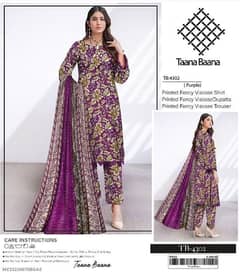 3pcs unstitched viscose printed suit